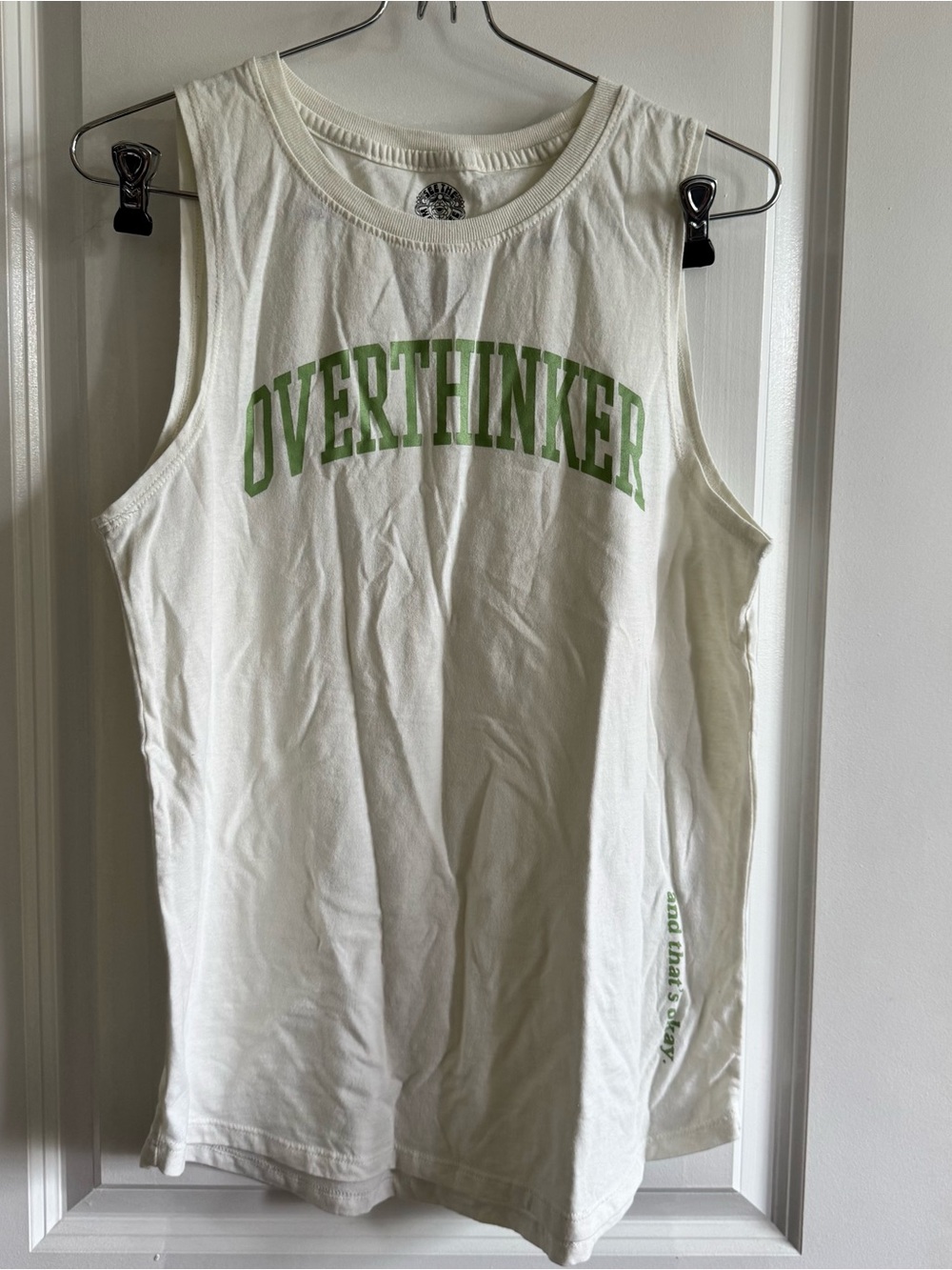 See The Way I See | Overthinker White Tank 100% Cotton Size L